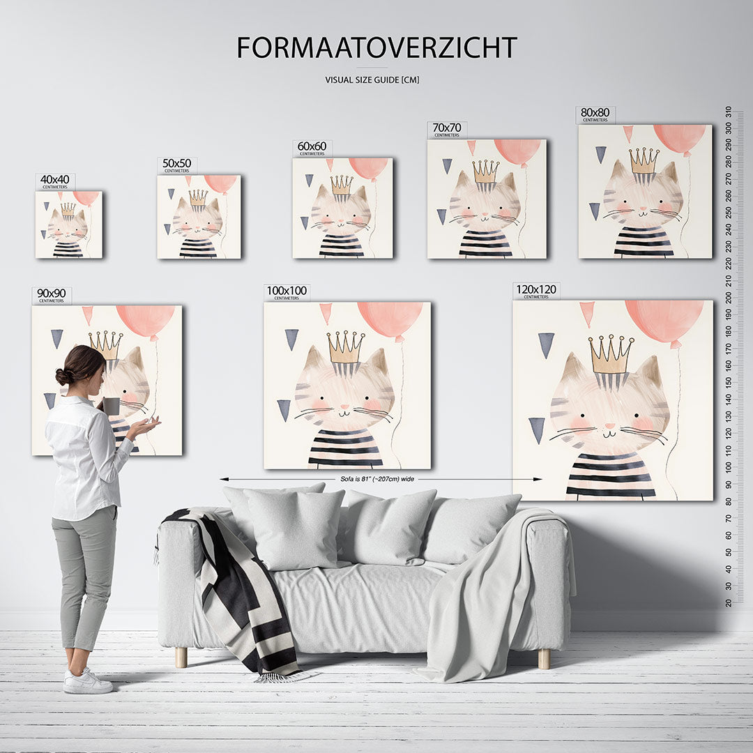 Speelse kat illustratie Kunstwerk