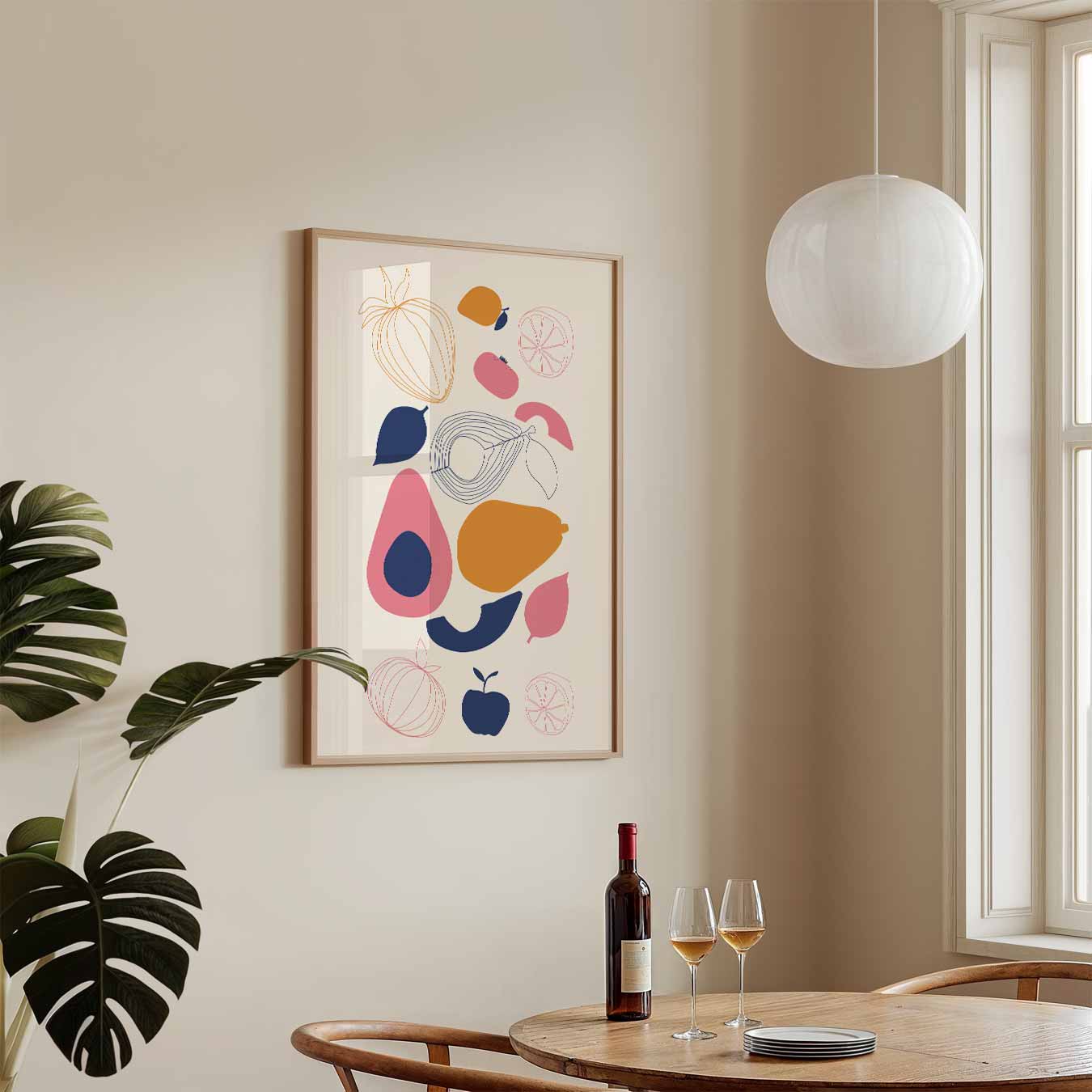 Vrolijke Fruit Illustratie Poster-WallArtistic