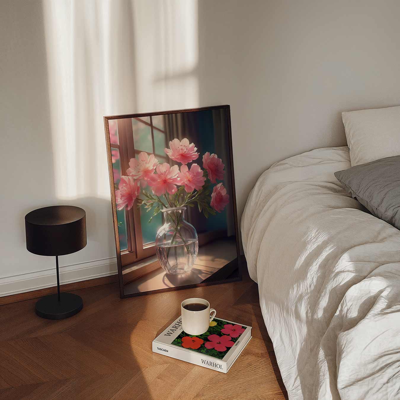 Romantische Bloemen bij het Raam Poster-WallArtistic