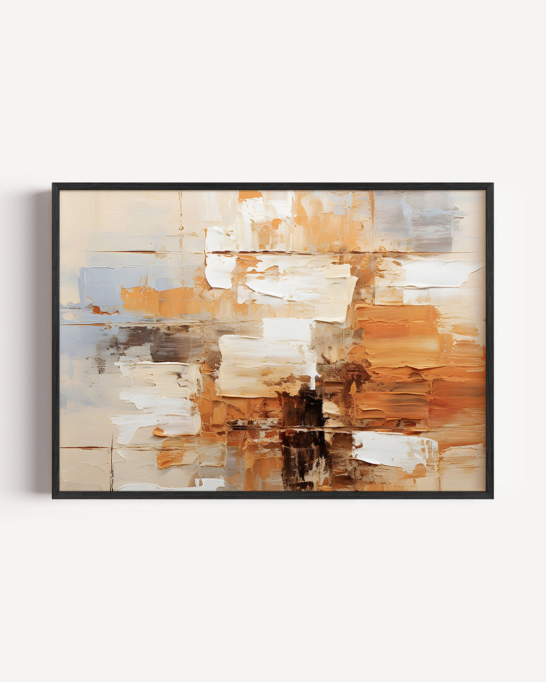 Abstracte beige en oranje Poster