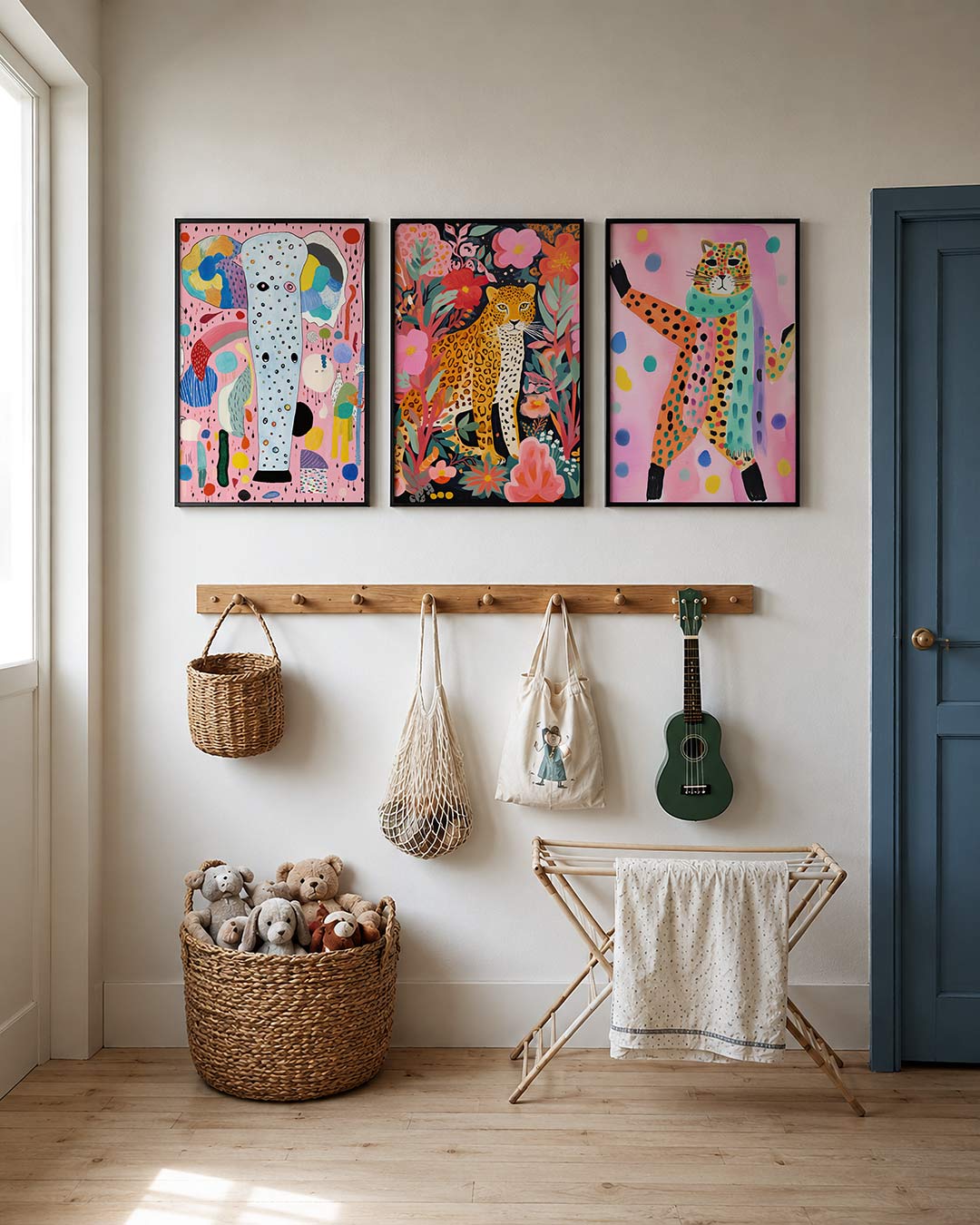 Vrolijke kleurenkat Posterset