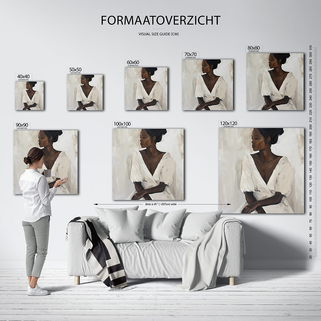 Elegante vrouwelijke pose Kunstwerk