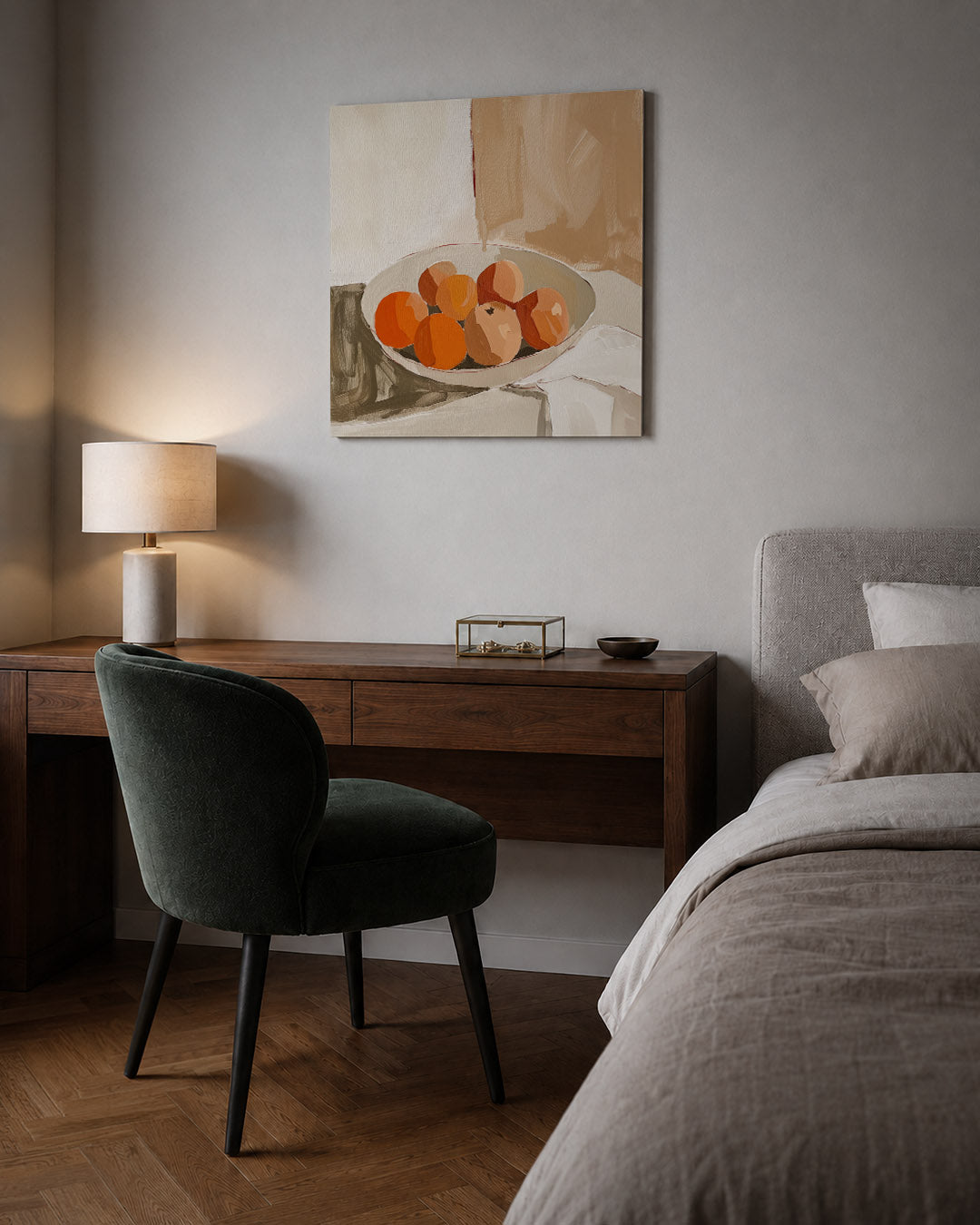 Fruit in schaal Kunstwerk