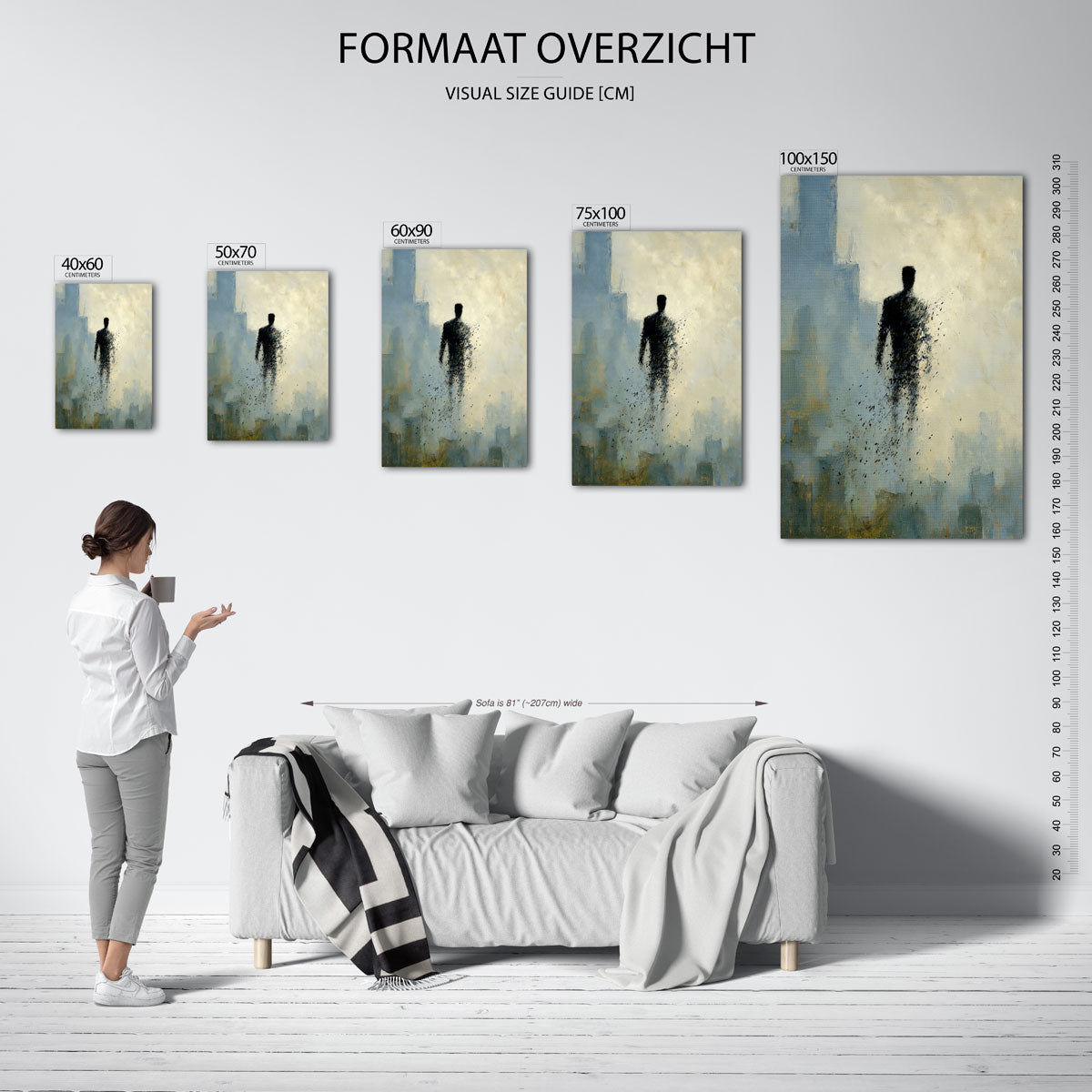 Vervagende silhouet Kunstwerk
