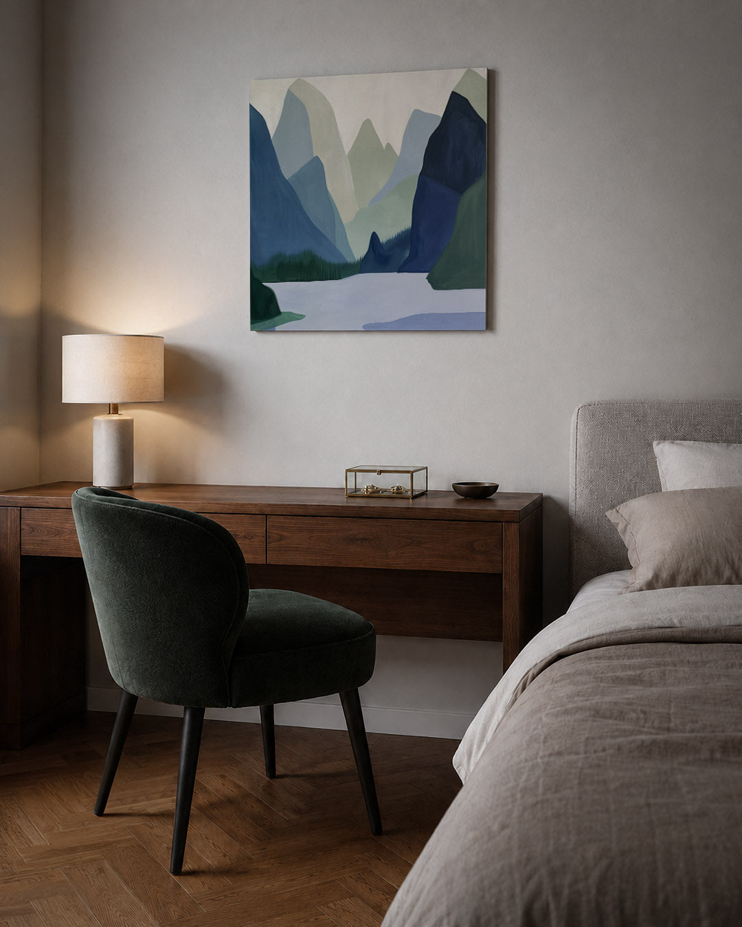 Serene berglandschap Kunstwerk