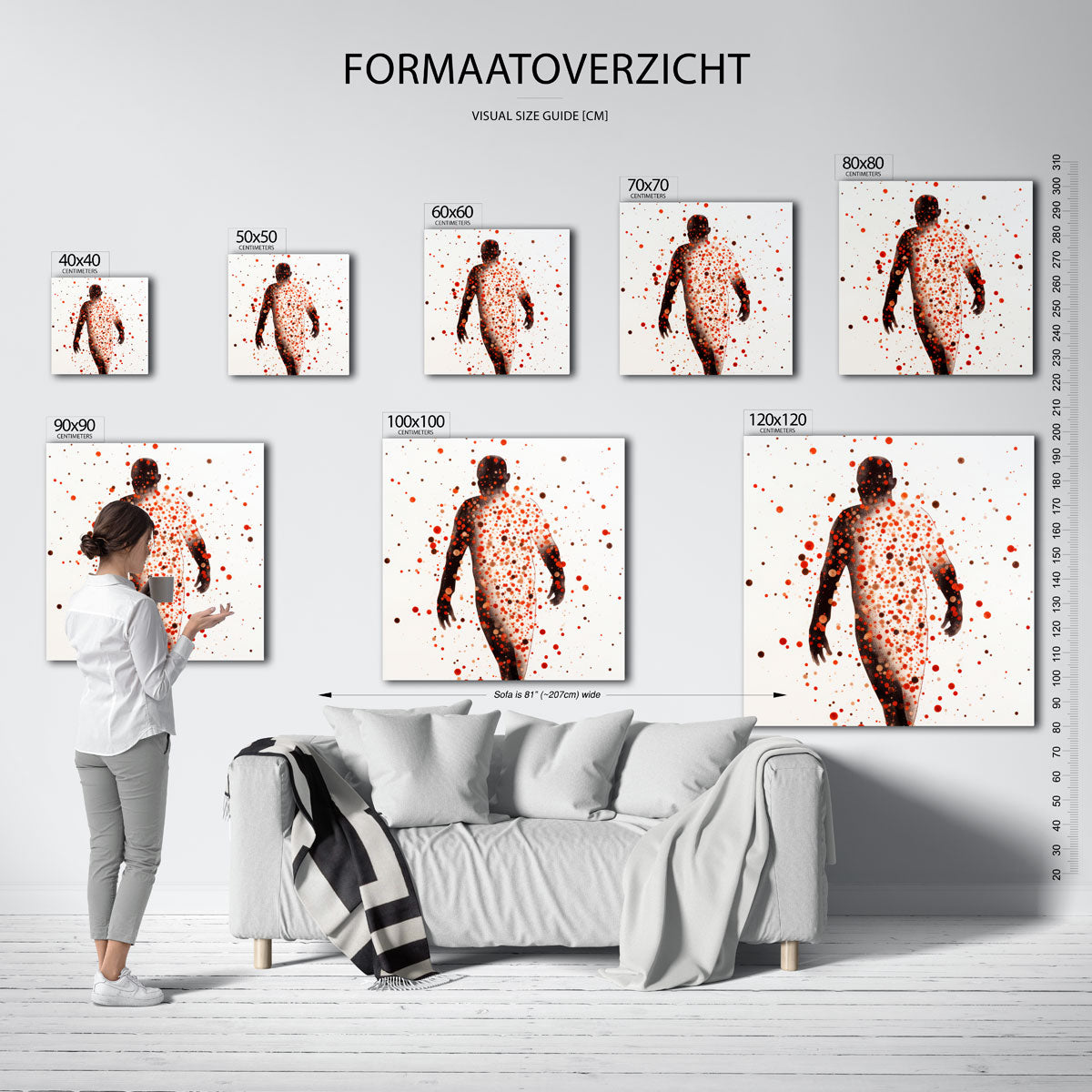 Silhouet met stippen Poster