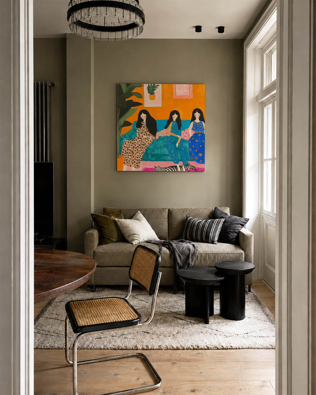 Vrolijke vrouwen Kunstwerk