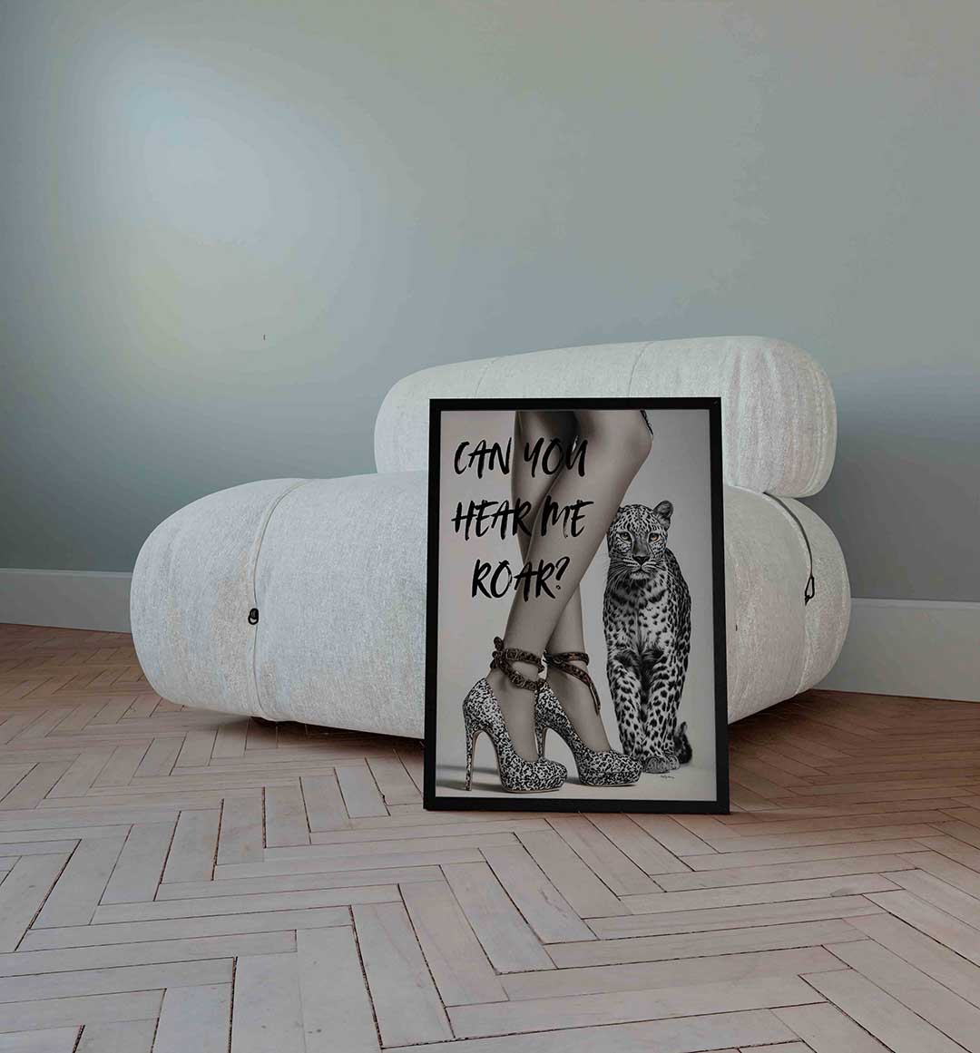 Luipaard en hakken Poster