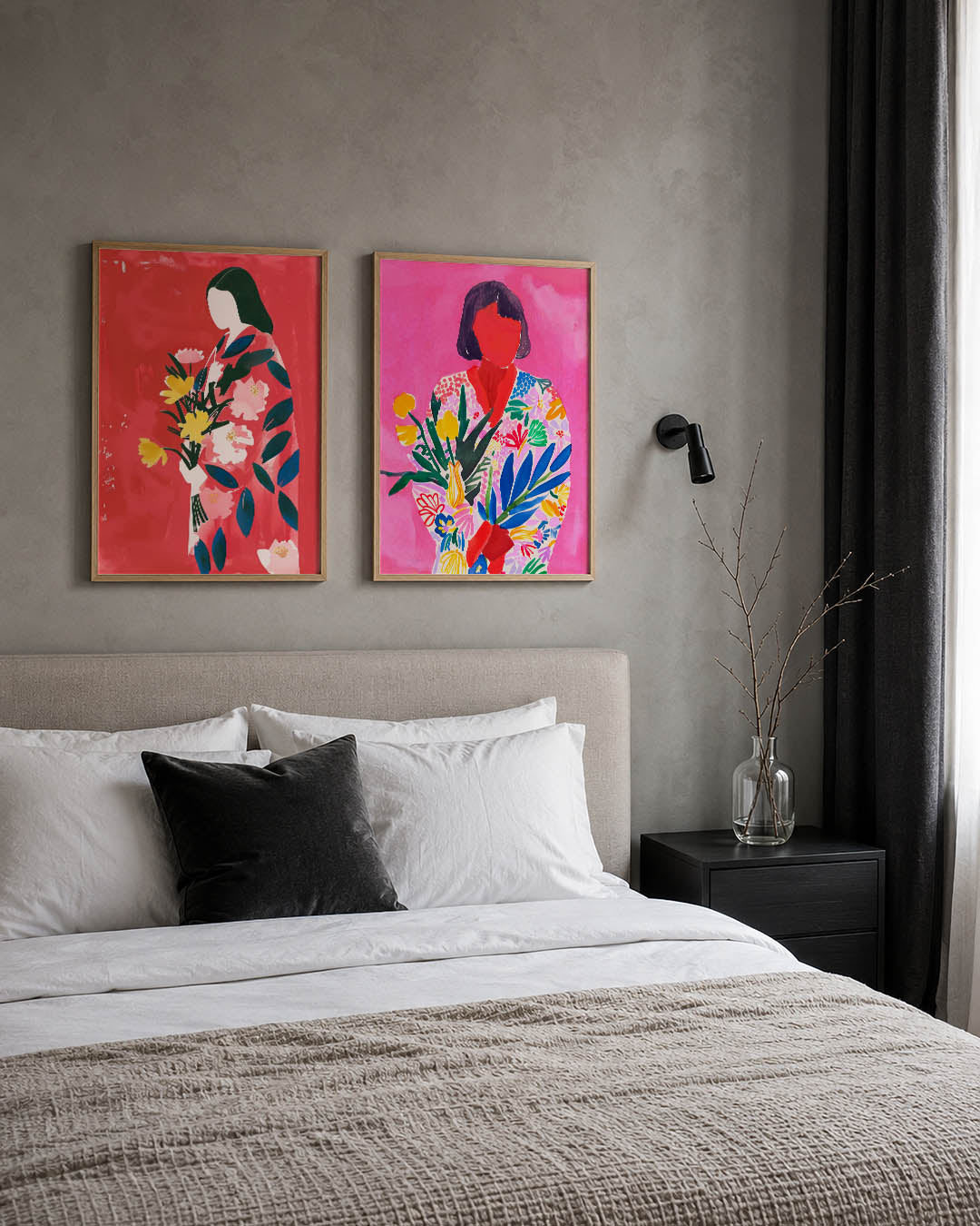 Bloemen en vormen Posterset
