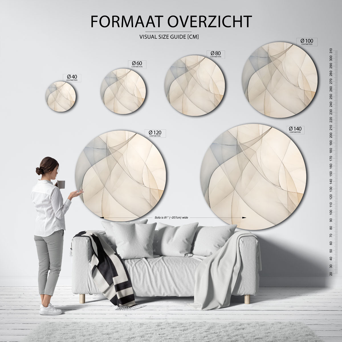Abstracte vormen Muurcirkel