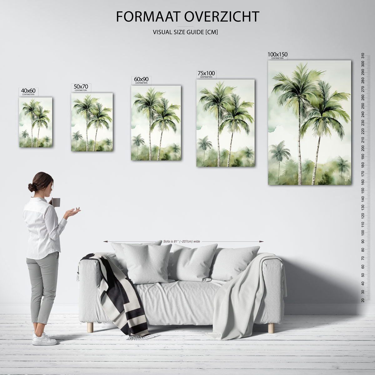 Tropische palmen Kunstwerk
