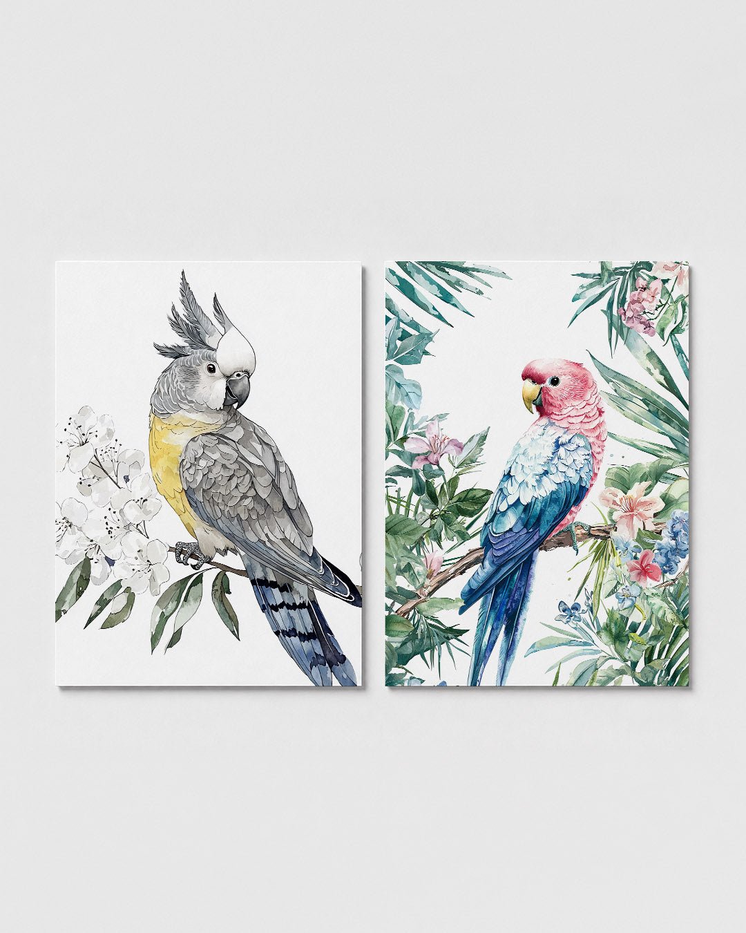 Vogels en bloemen Posterset