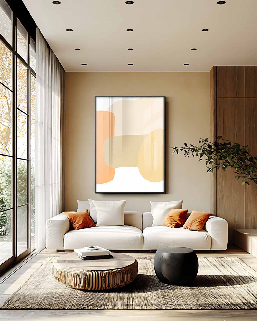 Warme Abstracte Vormen Kunstwerk-canvas-dibond-plexiglas-wanddecoratie-WallArtistic