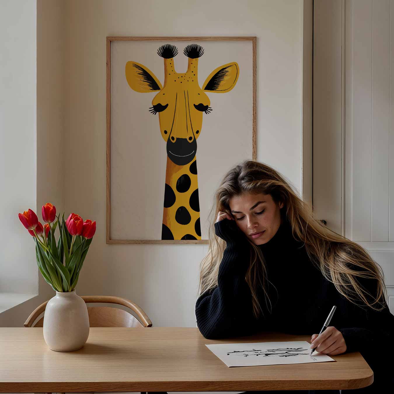 Vrolijke Giraffe Poster-WallArtistic