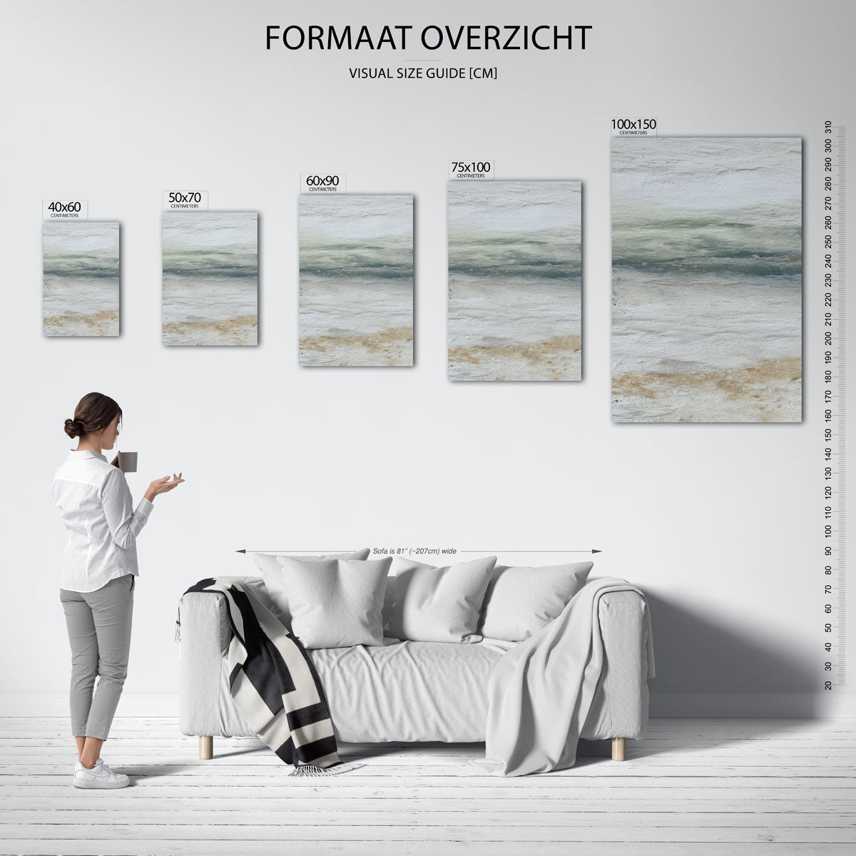 Rustige kleurencompositie Kunstwerk