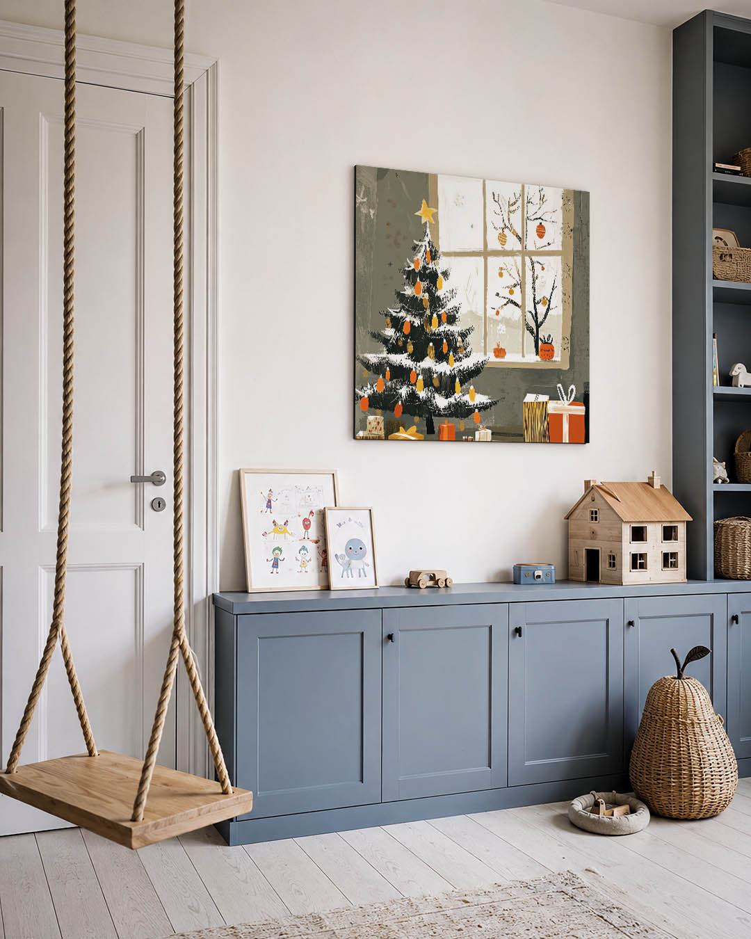 Kerstboom met cadeaus Kunstwerk