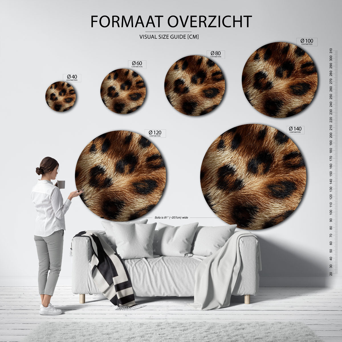 Luipaardprint Muurcirkel