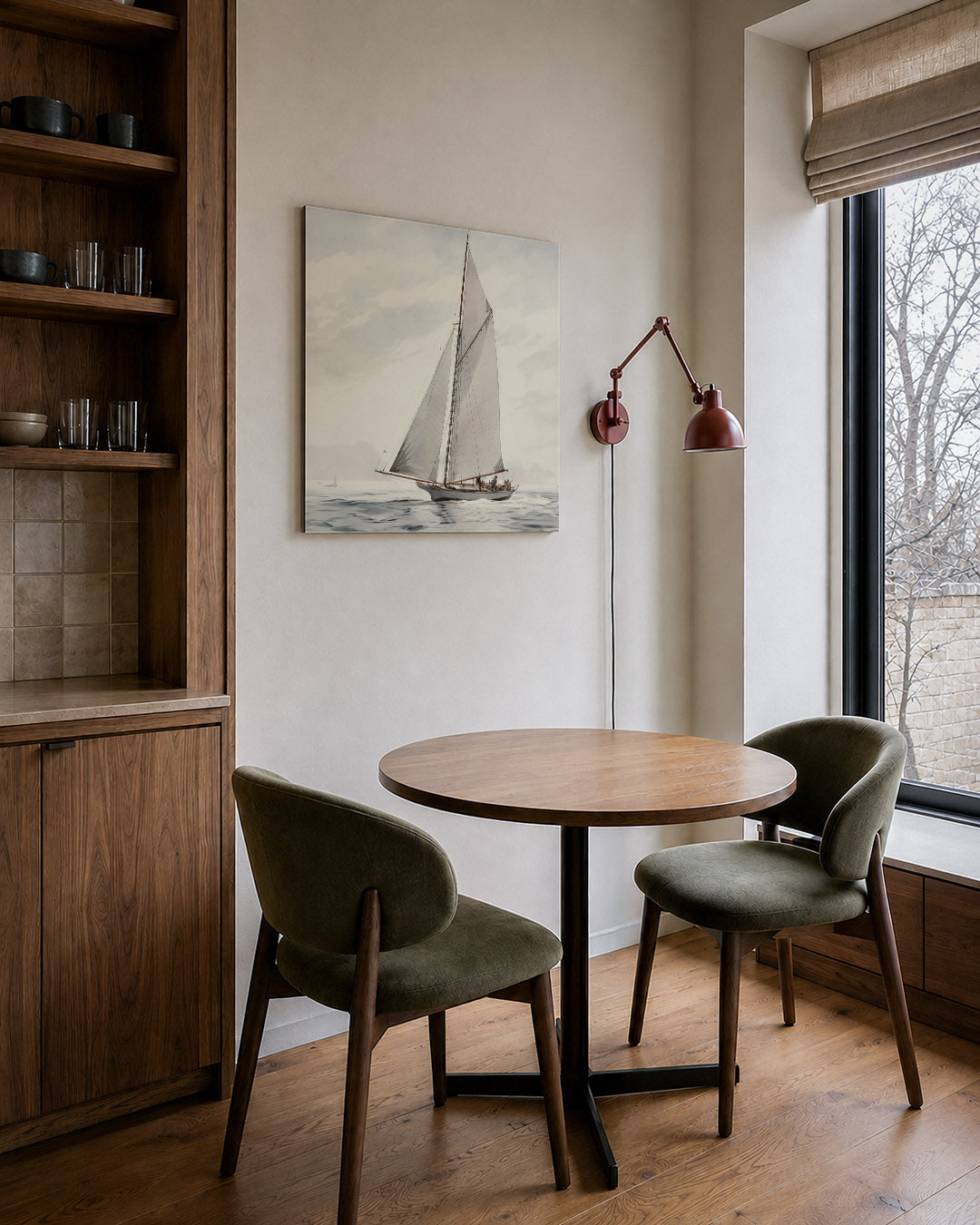 Zeilboot op zee Kunstwerk