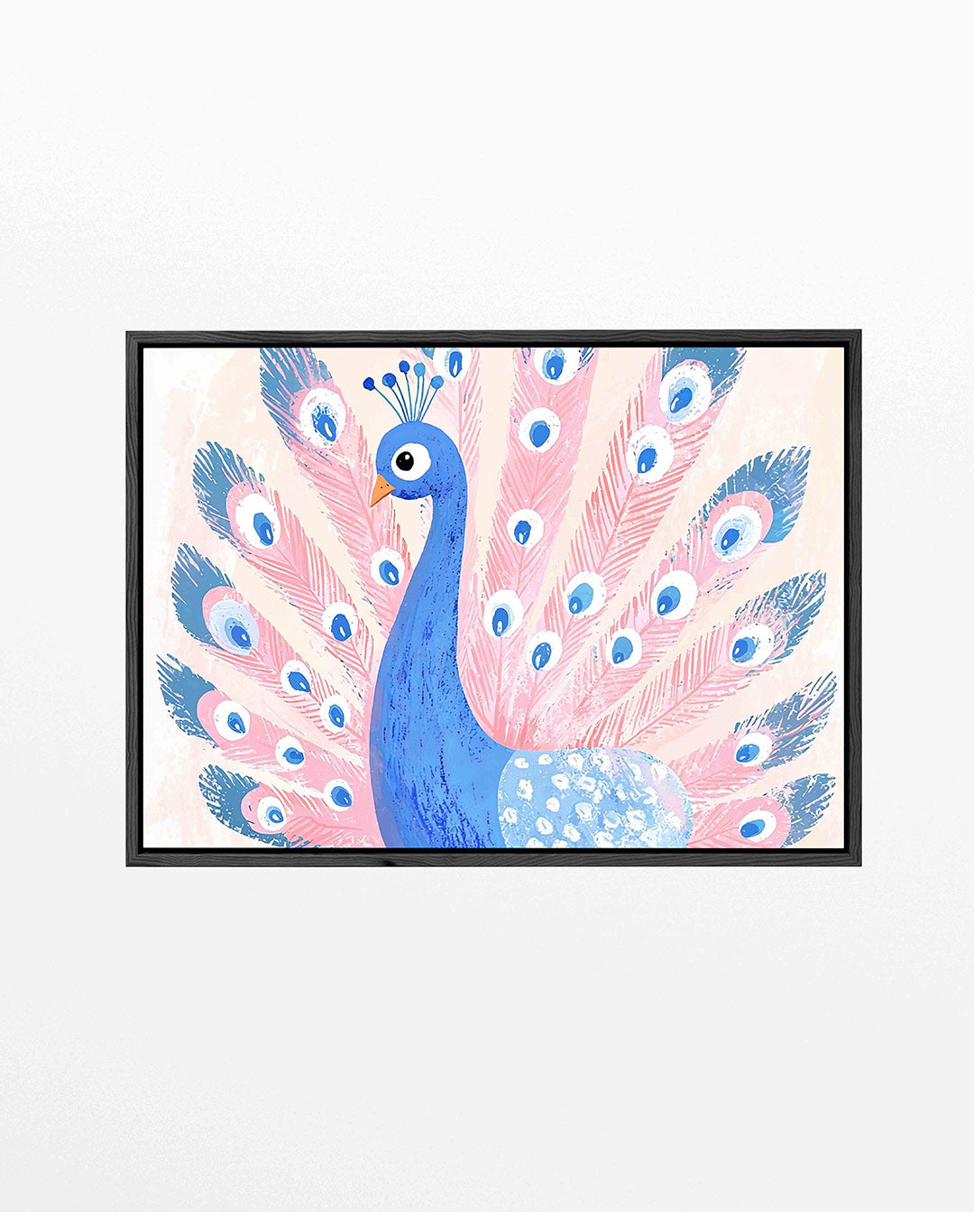 Pauw met kleurrijke veren Kunstwerk