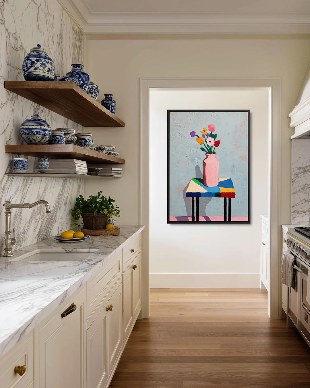 Kleurrijke bloemenvaas Kunstwerk