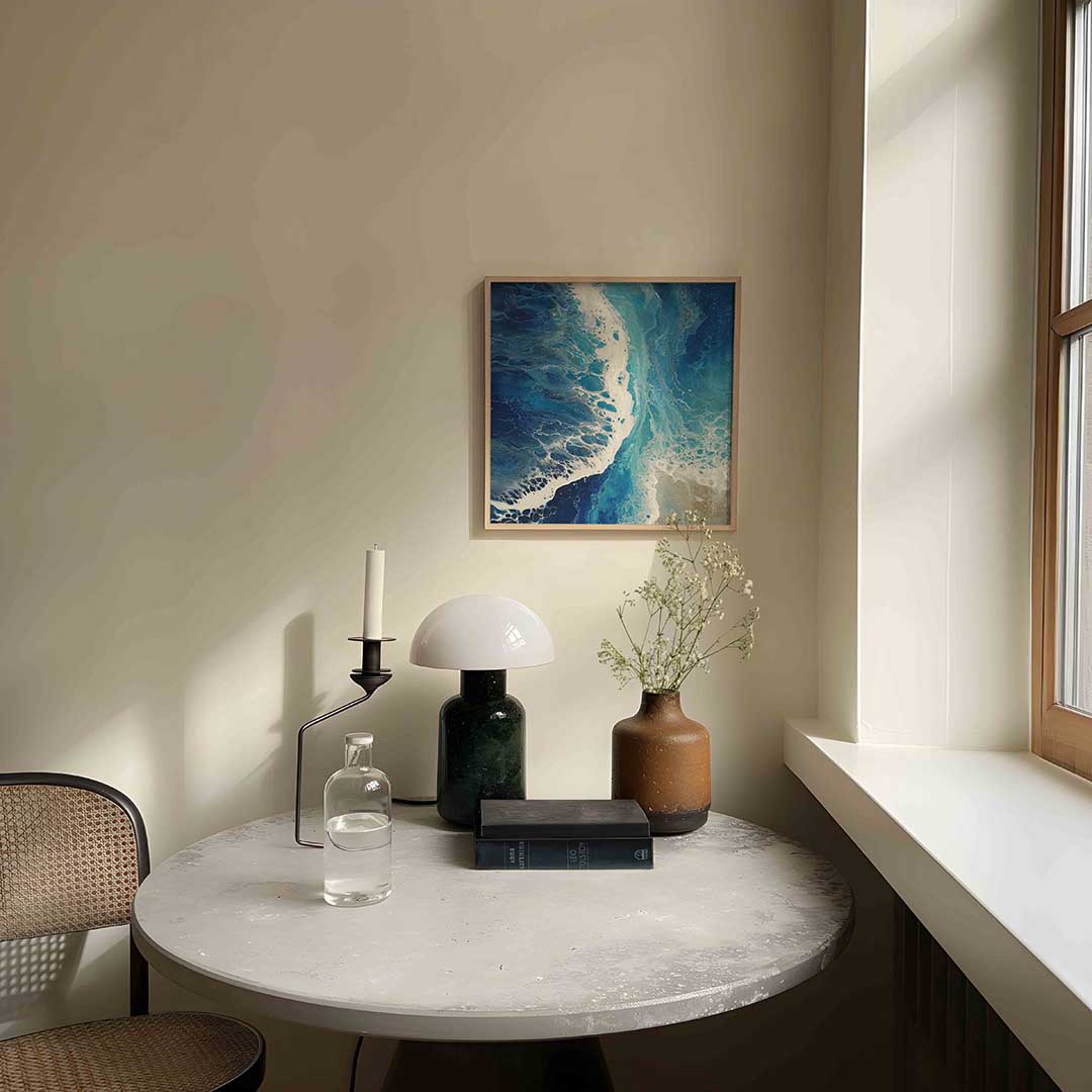 Golvende blauwe texturen Poster