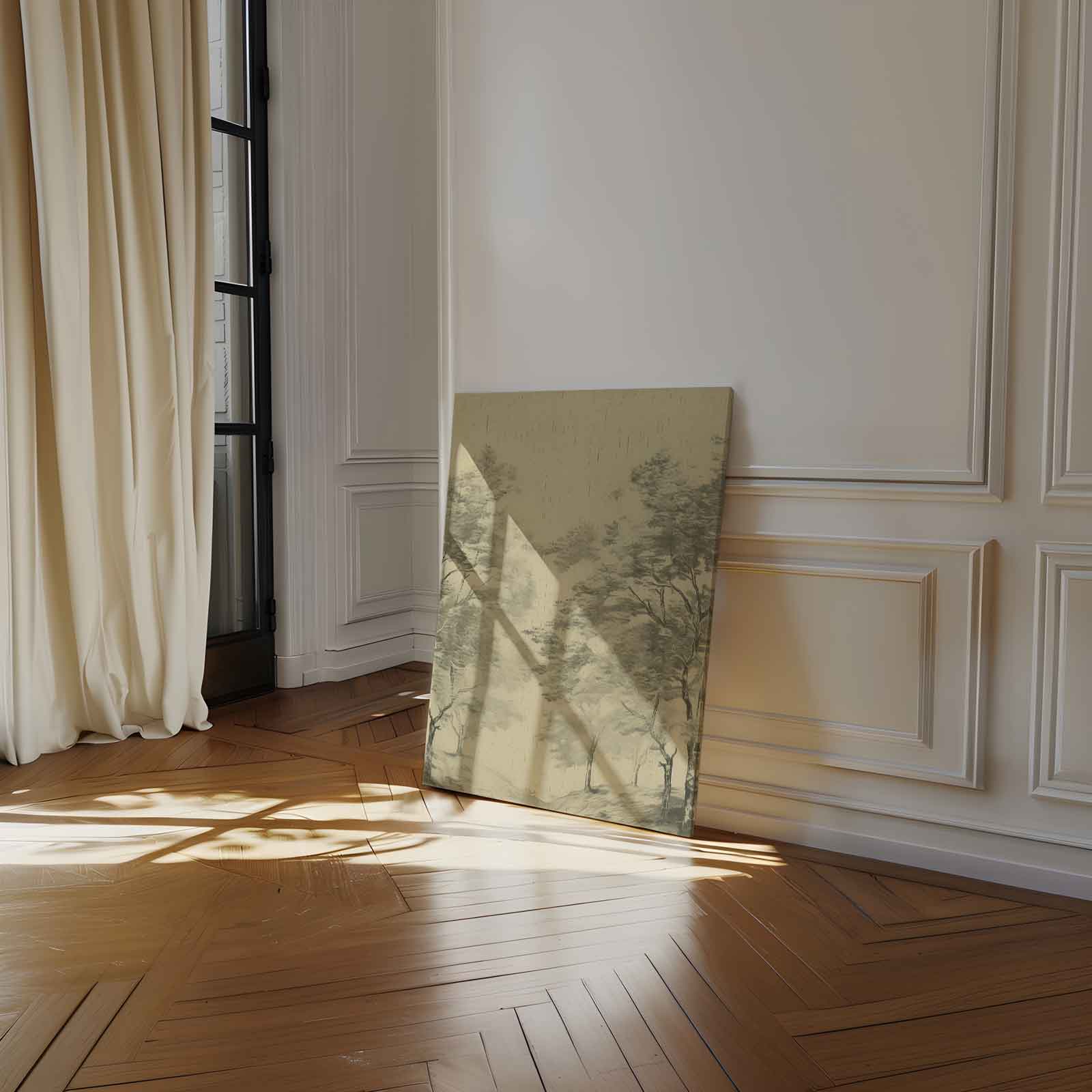 Mistig Boslandschap Kunstwerk-canvas-dibond-plexiglas-wanddecoratie-WallArtistic