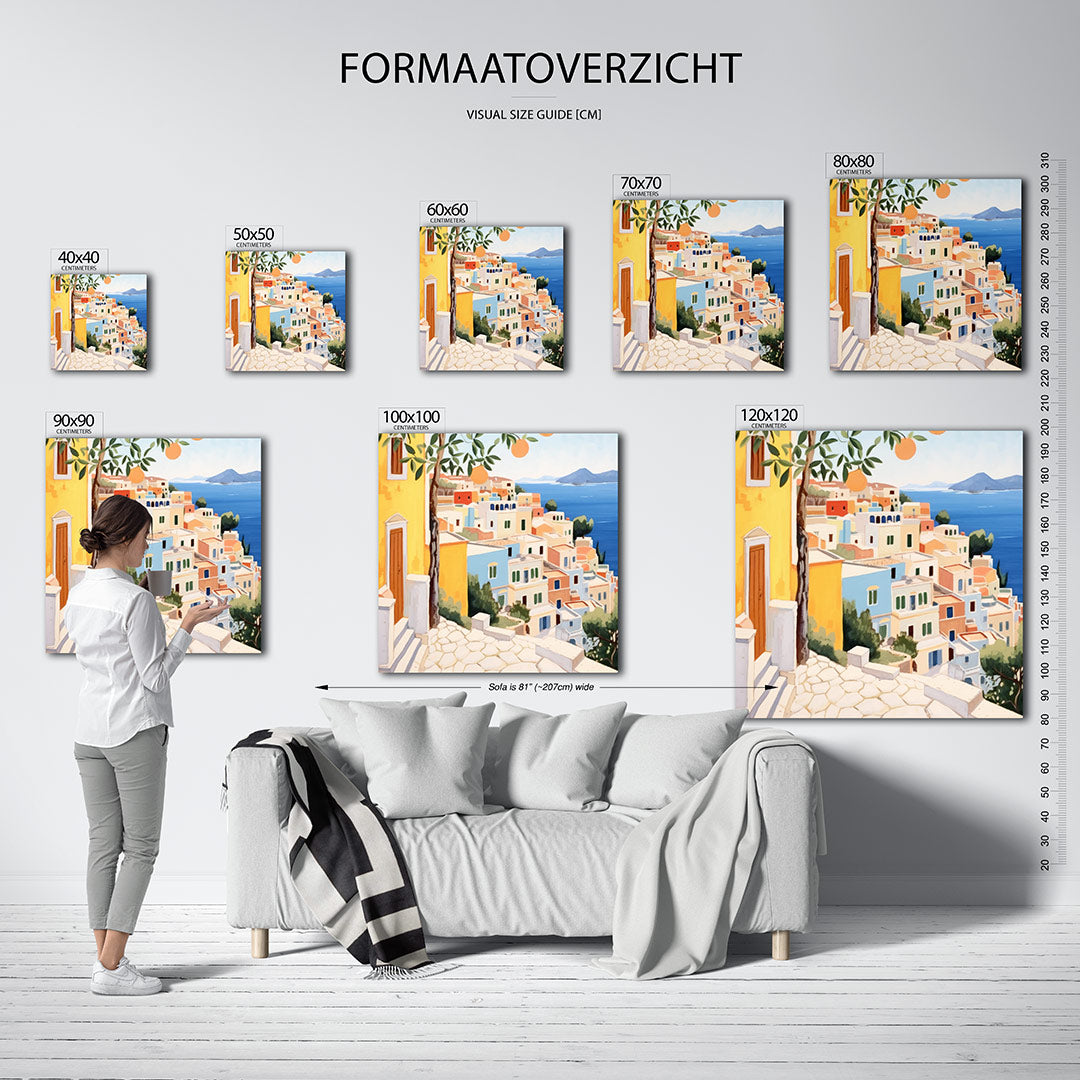Zonnige kuststad Kunstwerk