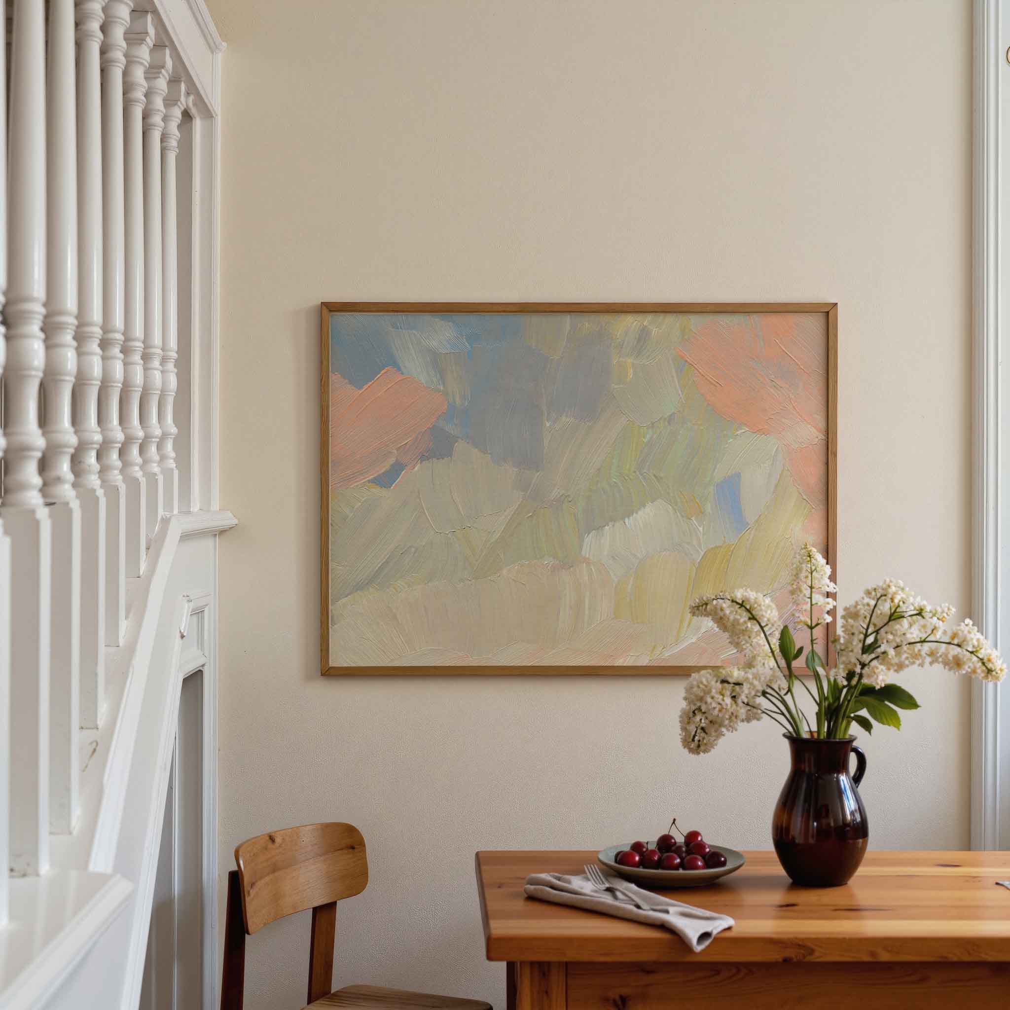 Abstracte penseelstreken Poster