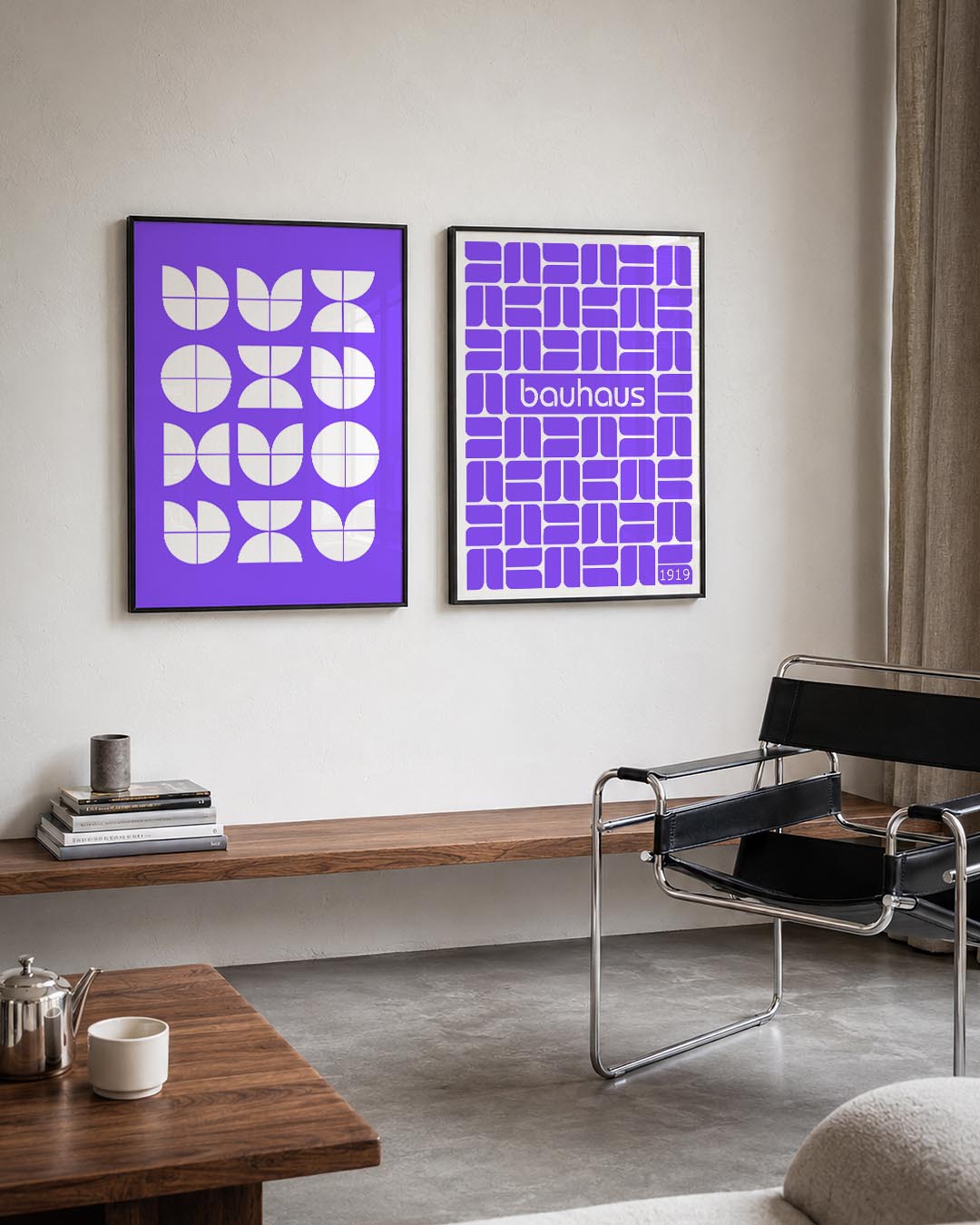 Vormenspel in paars Posterset