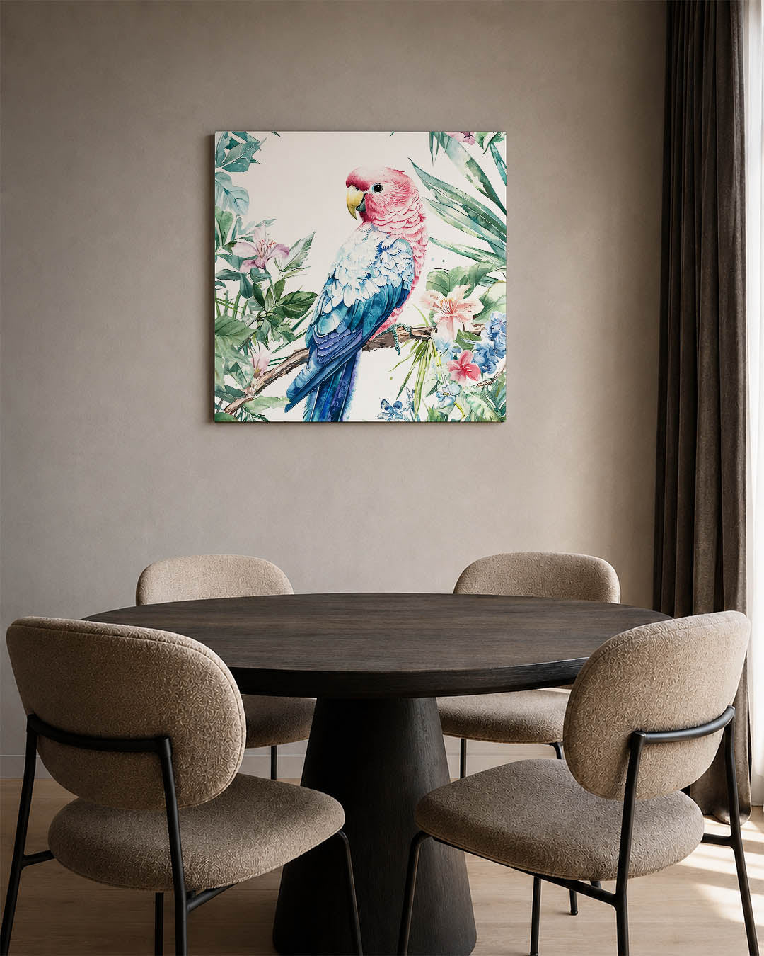 Vrolijke papegaai Kunstwerk