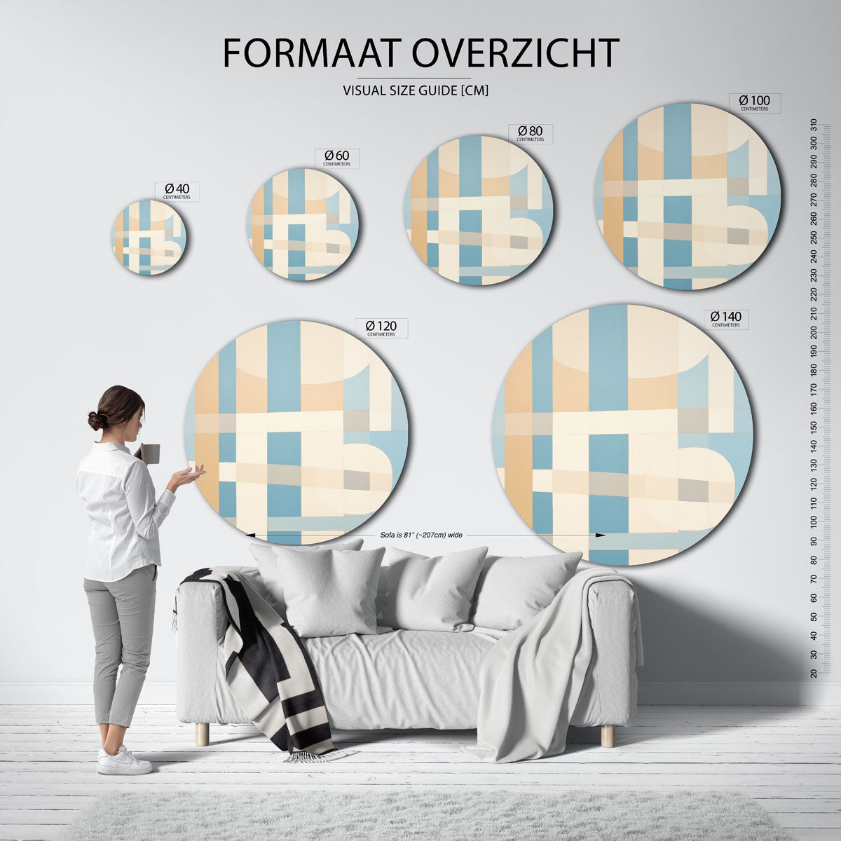 Geometrische vormen Muurcirkel