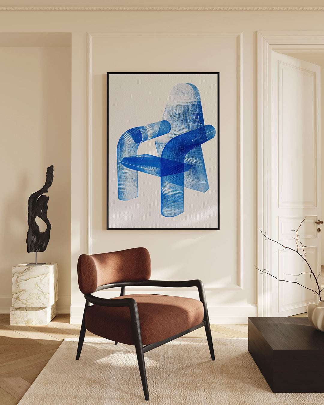 Transparante stoelvorm Kunstwerk