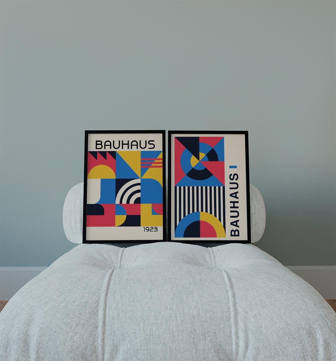 Kleurrijke vlakverdeling Posterset
