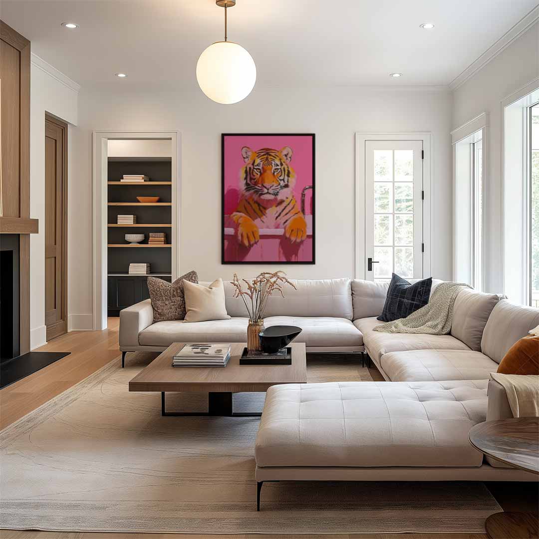 Tijger in Bad Kunstwerk