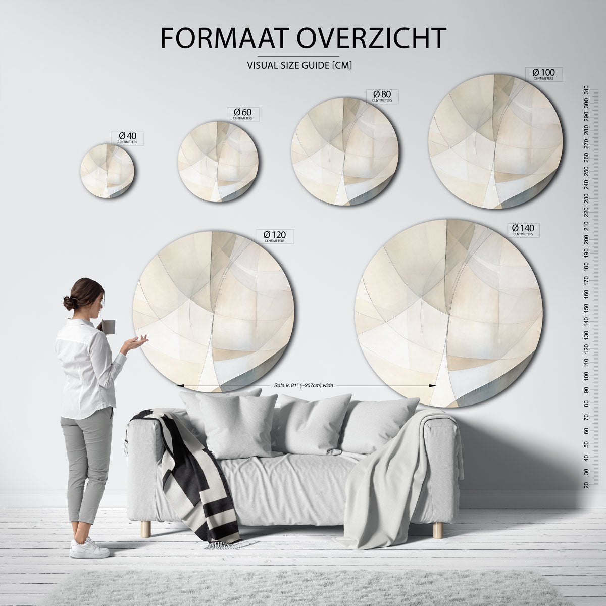 Abstracte vormen Muurcirkel