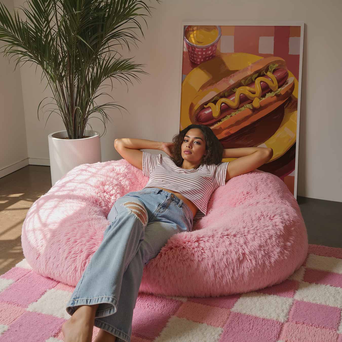 Vrolijke Hotdog Poster-WallArtistic