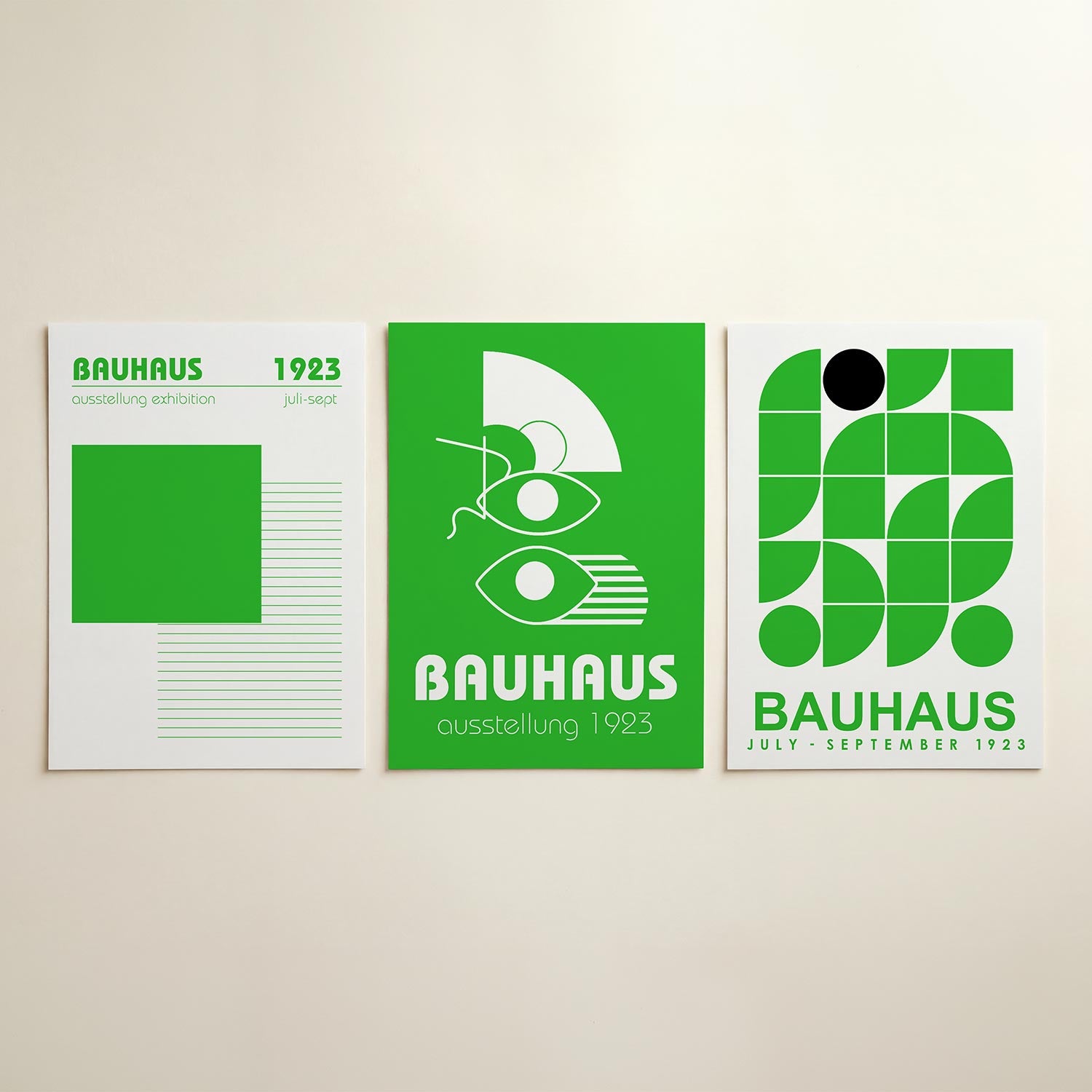 Groene vlakken Posterset