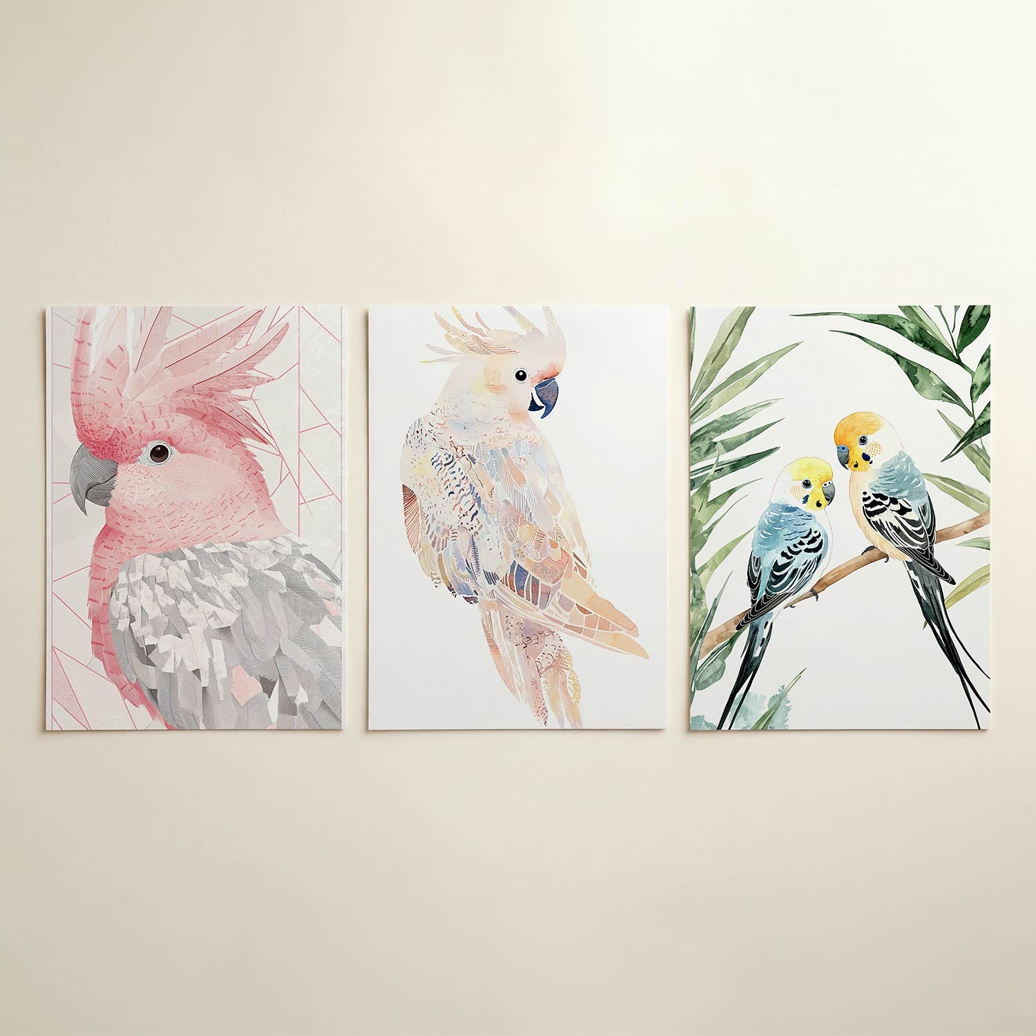 Vogels en lijnen Posterset