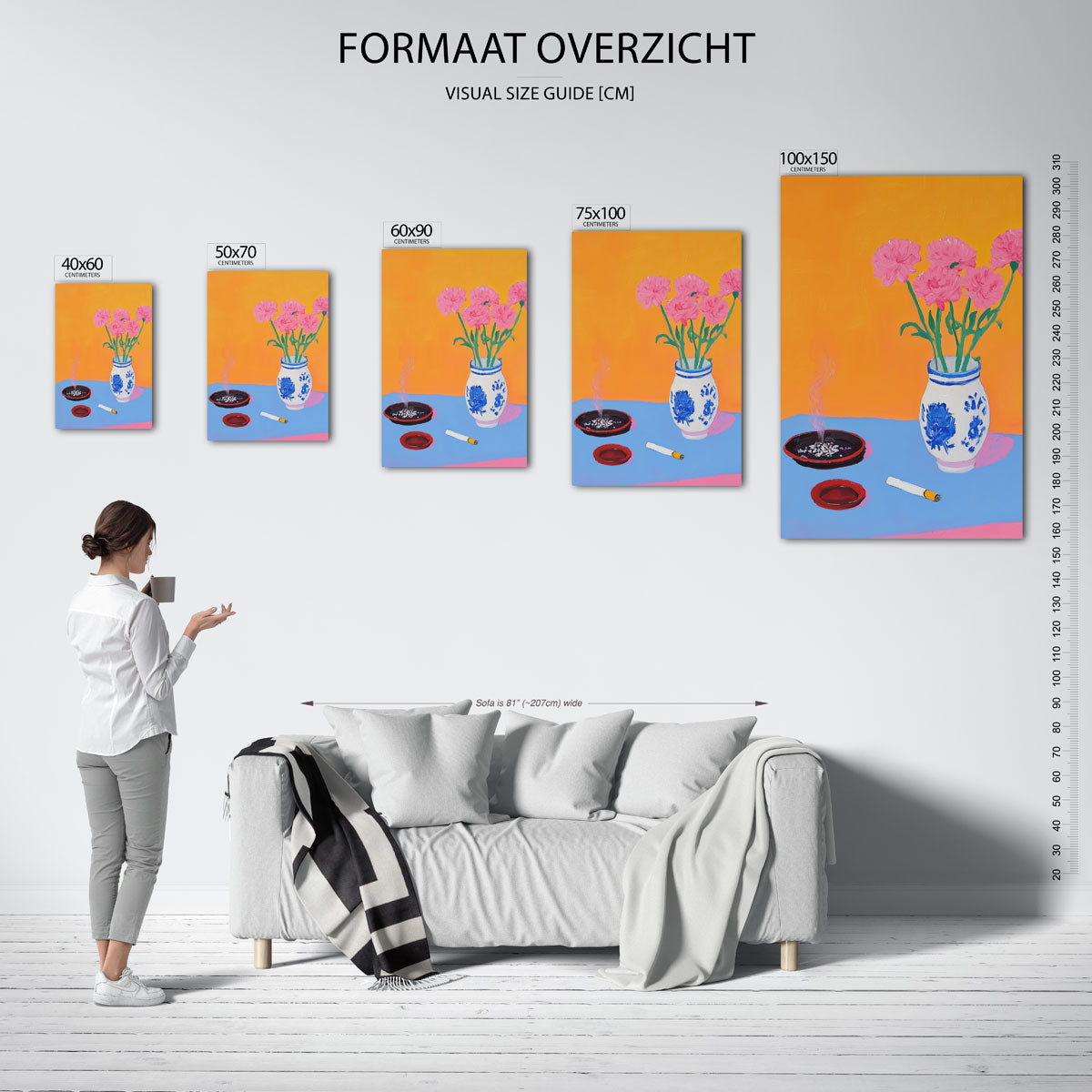 Bloemen en asbak Kunstwerk