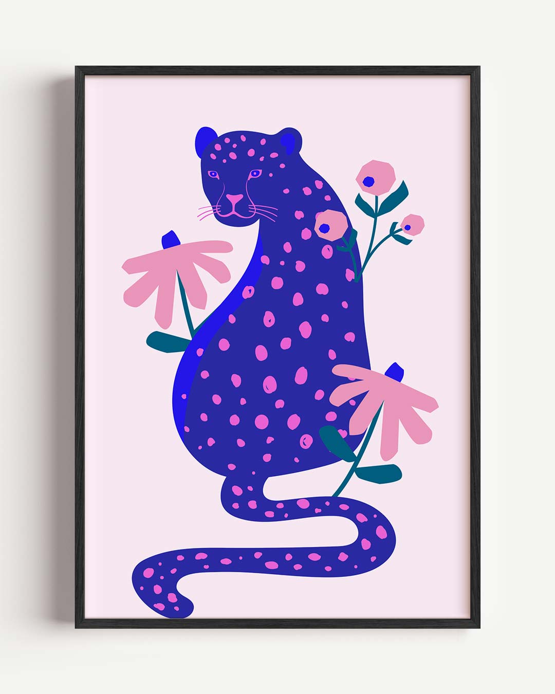 Vrolijke Luipaard Kunstprint Poster-WallArtistic