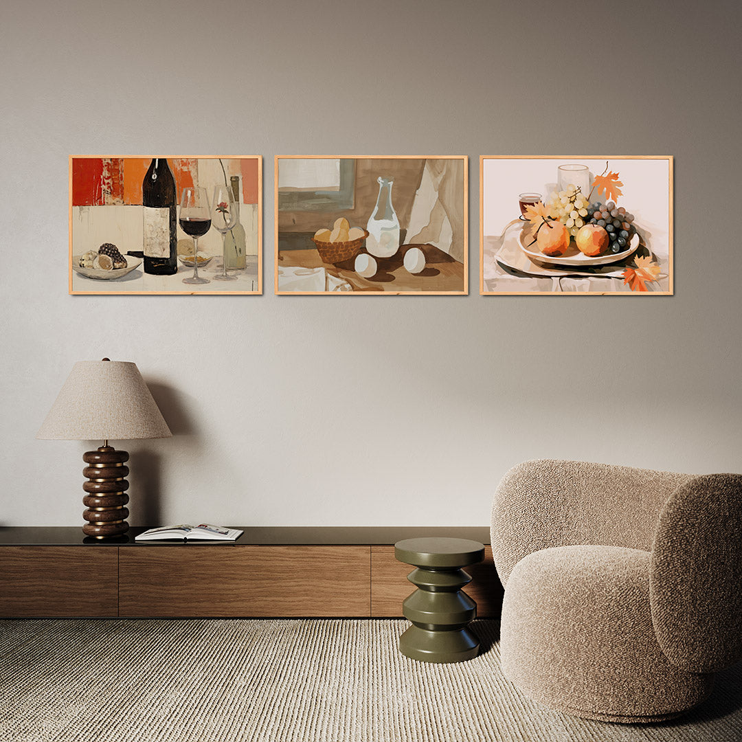 Wijn en kleurvlakken Posterset