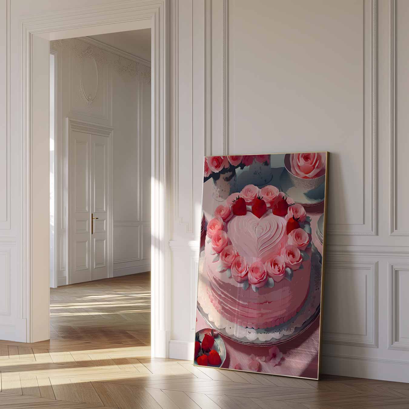 Romantische Rozen & Aardbeien Patisserie Poster-WallArtistic