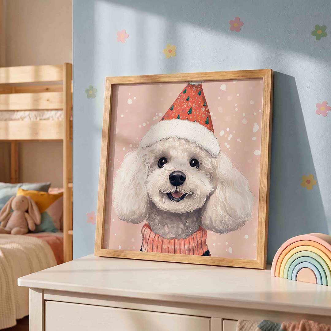 Hond met feestmuts Poster