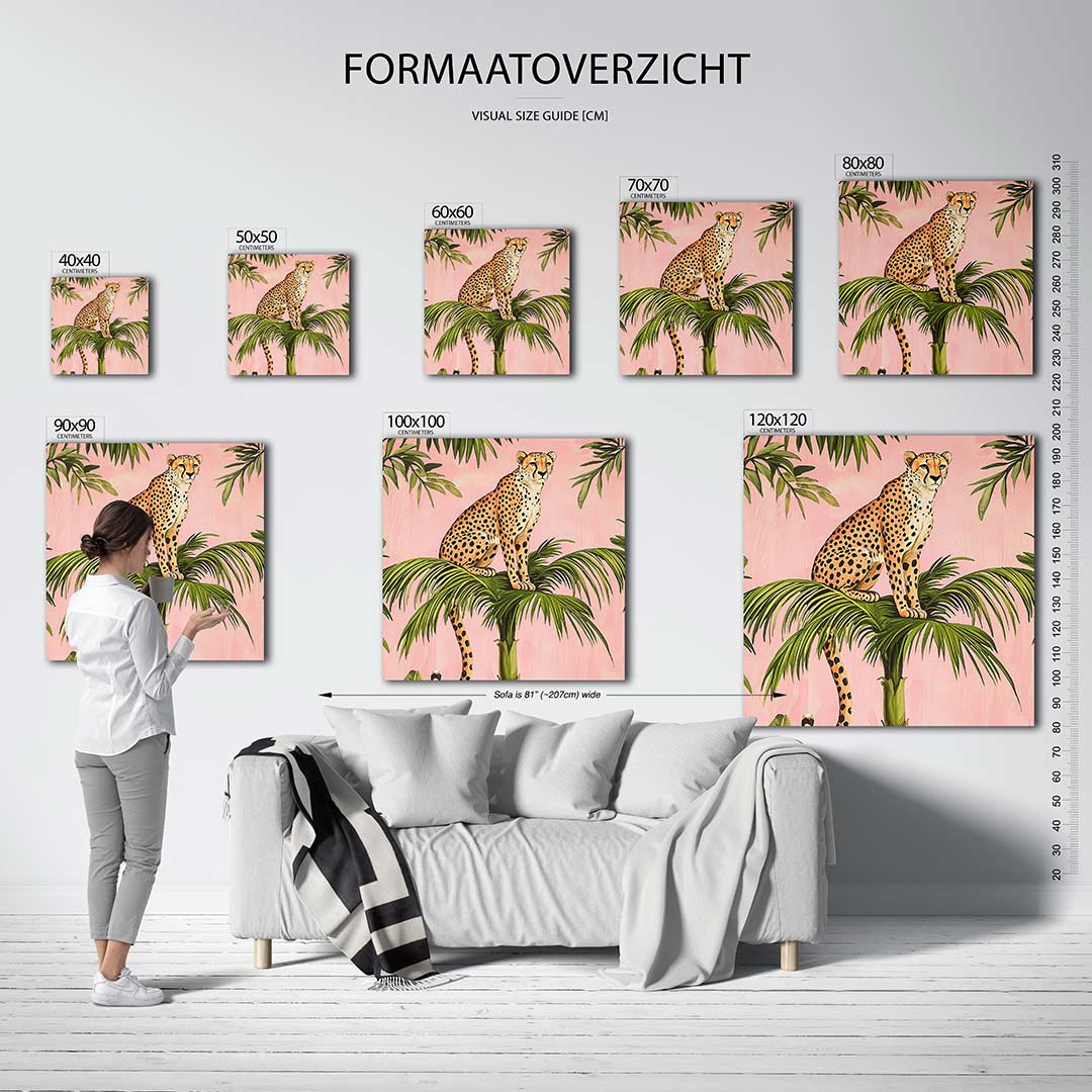 Luipaard op palm Kunstwerk