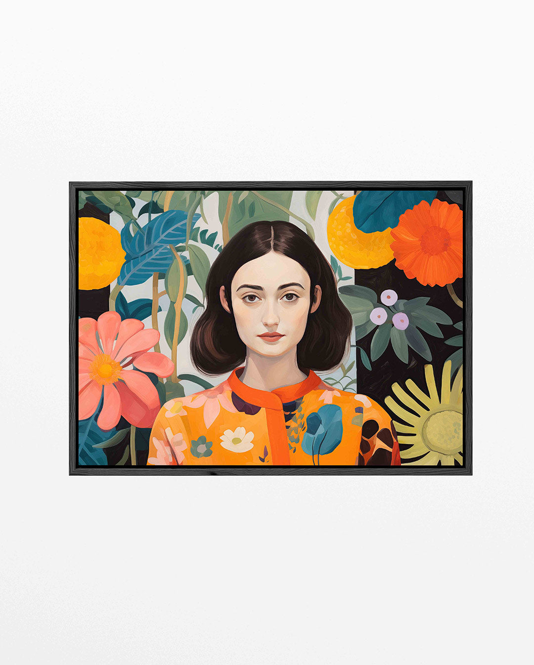 Bloemrijke portret Kunstwerk