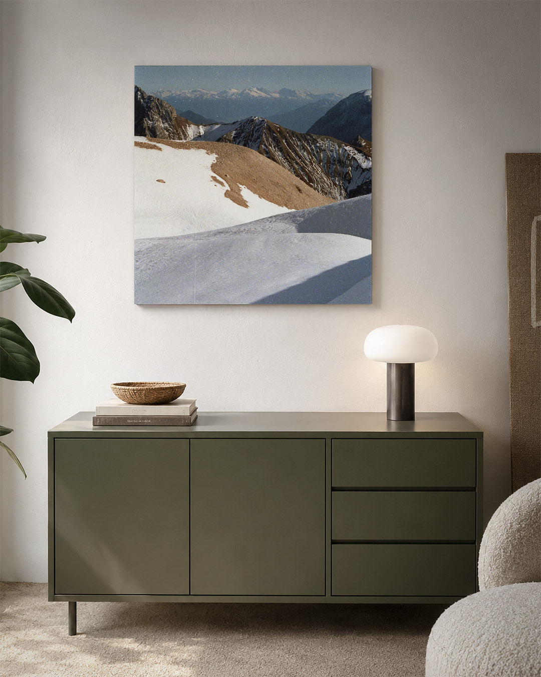 Berglandschap met sneeuw Kunstwerk