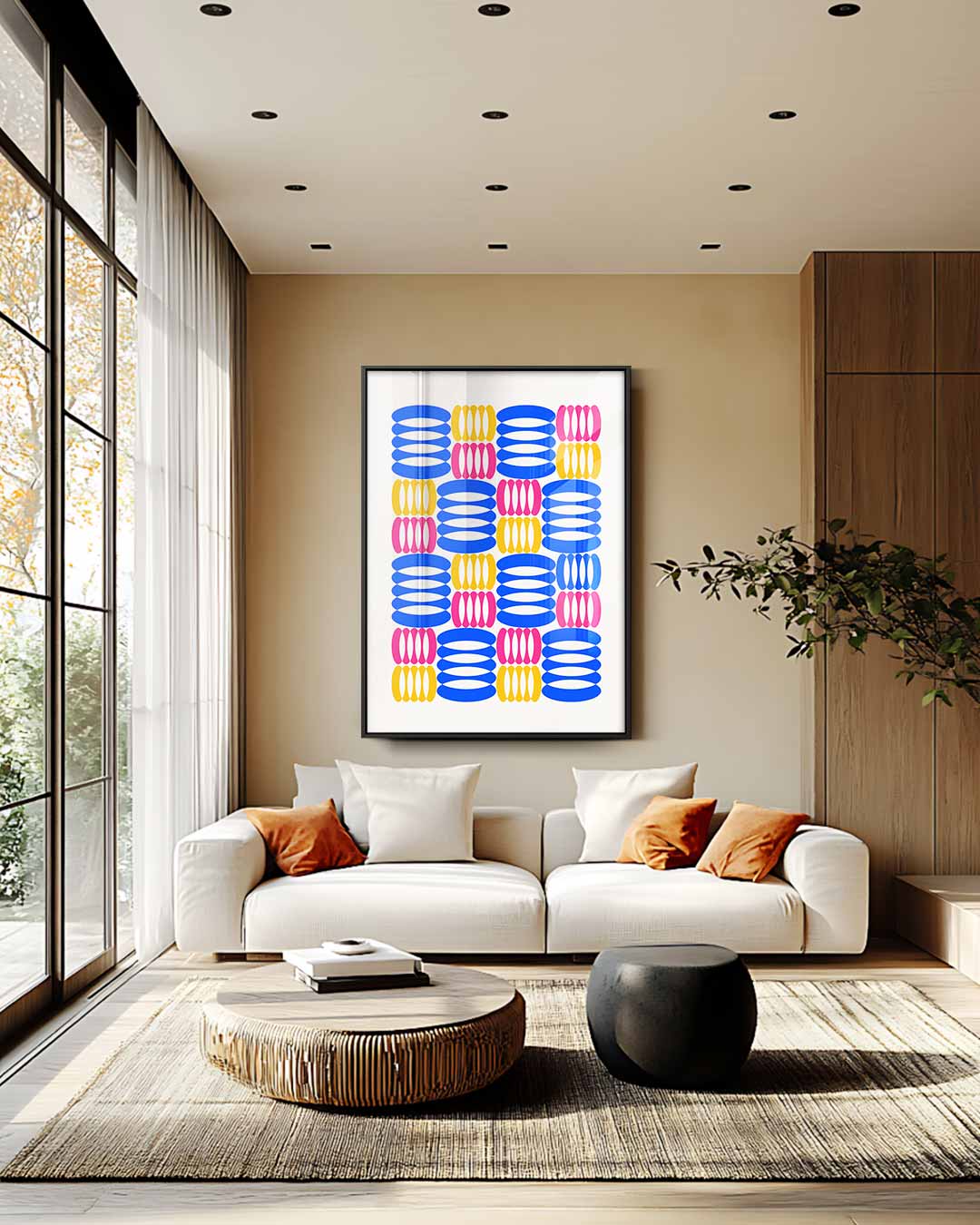 Kleurrijke Geometrische Patronen Kunstwerk-canvas-dibond-plexiglas-wanddecoratie-WallArtistic