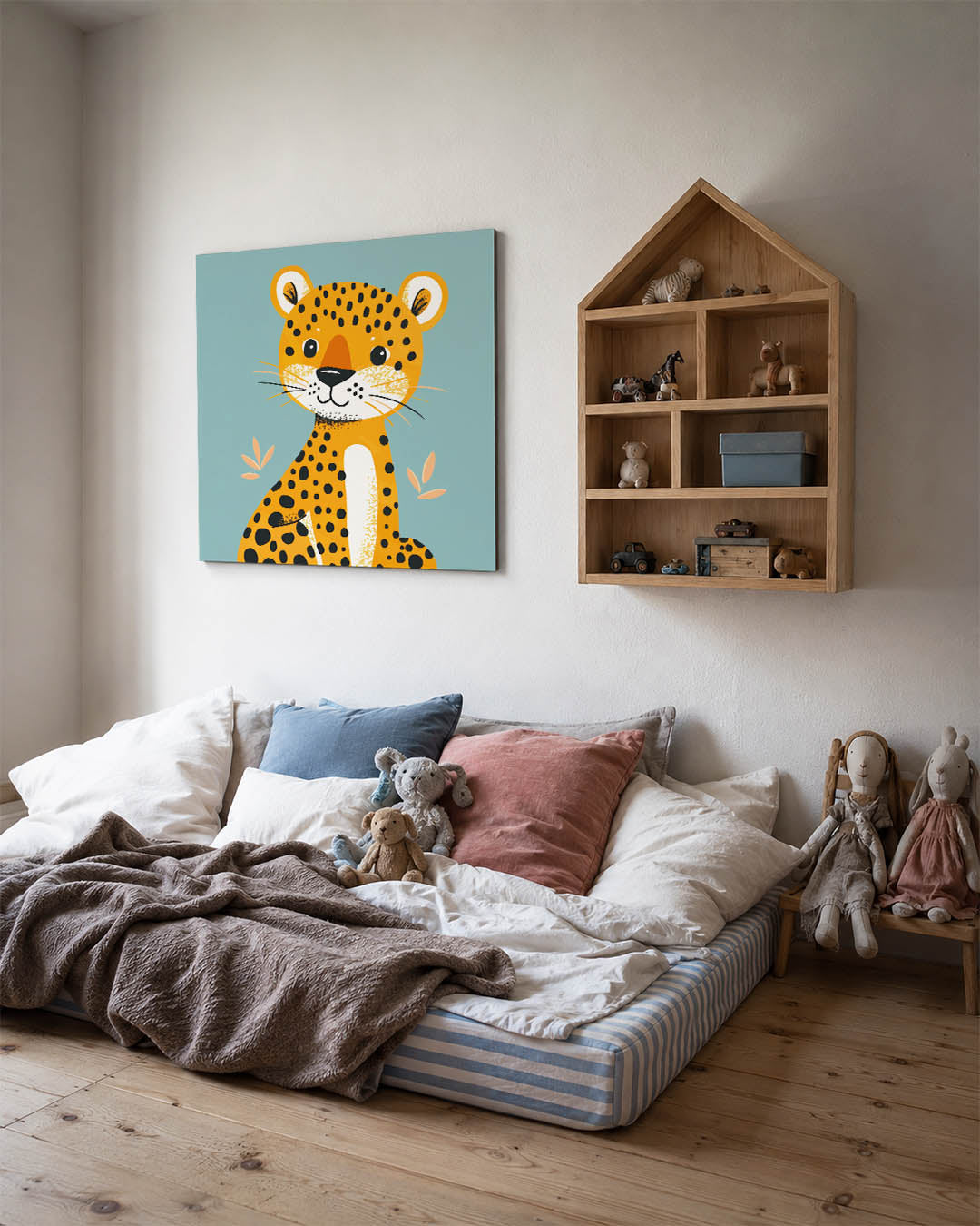 Speelse luipaard illustratie Kunstwerk