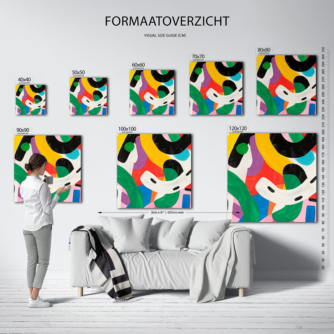 Dynamische kleurencompositie Kunstwerk
