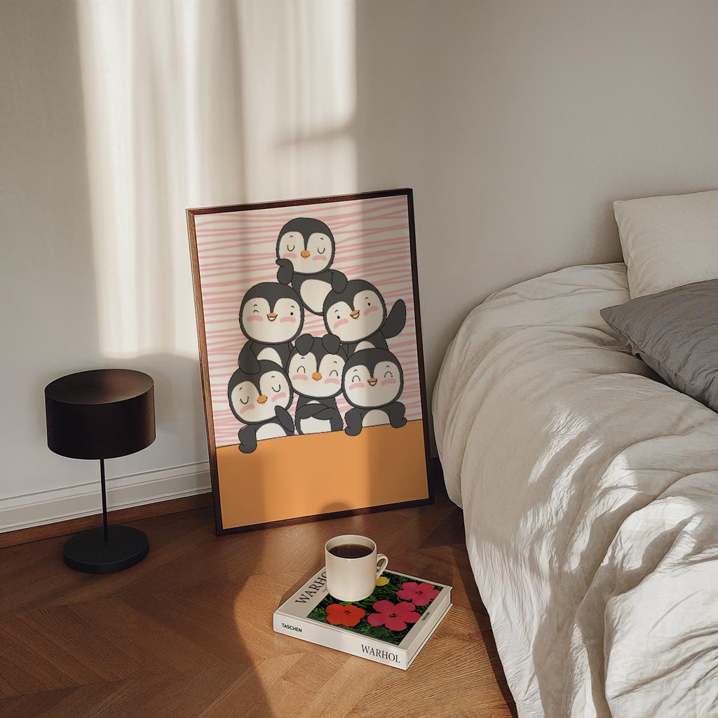 Vrolijke Pinguïn Vriendjes Poster-WallArtistic